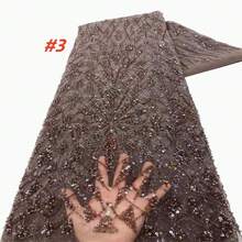 Vải ren thêu kim sa cao cấp kiểu châu Phi, vải ren voan Pháp thêu chất lượng cao dành cho cô dâu và chú rể trong đám cưới Nigeria năm 2026. - A - Xem 5