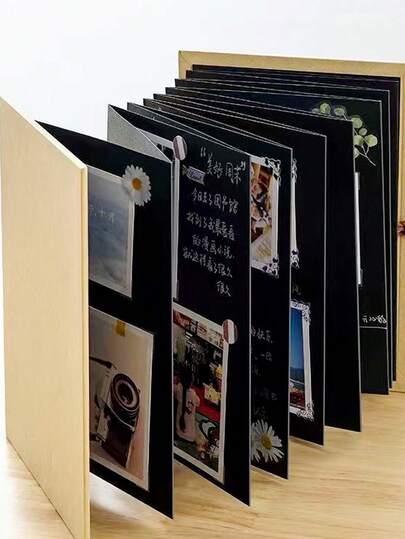 Creative Accordion Fold DIY Photo Album, Blank Kraft Paper Growth Memory Book, Holiday Confession Memory DIY Photo Album
