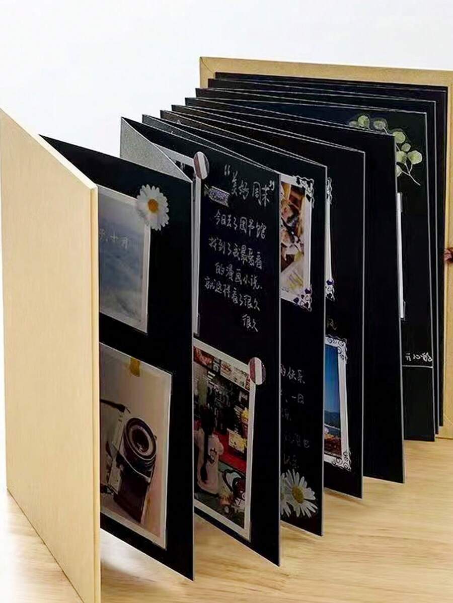 创意手风琴折叠DIY相册，空白牛皮纸成长纪念册，节日告白纪念DIY相册