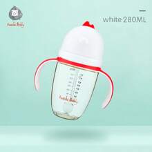 1个PPSU材质宽口婴儿奶瓶，易握手柄，360°重力球吸管，硅胶奶嘴，耐热防胀气奶瓶，适合0个月以上宝宝，容量180毫升/280毫升 - 彩色 - 查看 13