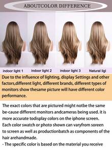Trending 20inchLong Layered Ash Blonde Highlight Synthetic Wig With Middle Part, Natural Looking Straight Wig For Women, Daily & Party Wear - Camel - View 9