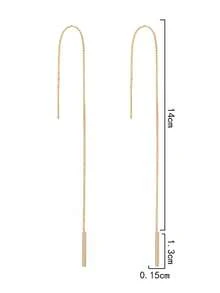 1对女士流苏铜耳环 - 金黃色 - 查看 6