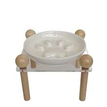 1pc Pet Ceramic Raised Bowl With Acrylic Stand, Anti-Spill Sturdy Base, High-Temperature Fired Ceramic, Easy To Clean, For Cats And Dogs - 150ml - View 9