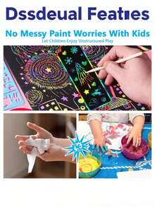 120 piezas Marcadores de libros, etiquetas de regalo, recuerdos de fiesta, set de actividades para el aula en estilo arcoíris, incluyendo arcoíris de arte para raspar, recuerdos de fiesta, manualidades de arte para raspar para adultos - Marcapáginas de papel para rascar hechos a mano - Ver 4