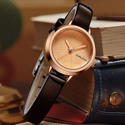 1pc Women's Quartz Watch, Elegant Minimalist Small Dial, High-Quality Alloy Material, Retro Gentle Refined Minimalist Style, Perfect Match For Modern Casual Outfits