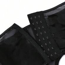 1件装女士网眼连体衣，透明渔网紧身塑身衣，带钢圈支撑，适合万圣节、派对等场合 - 黑色 - 查看 4