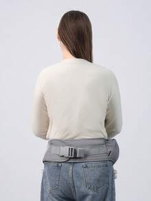 Portabebés de taburete para la cintura, taburete sentado multifuncional para exteriores, portabebés ligero y portátil con estilo de abrazo, adecuado para todas las estaciones - Gris Claro - Ver 5
