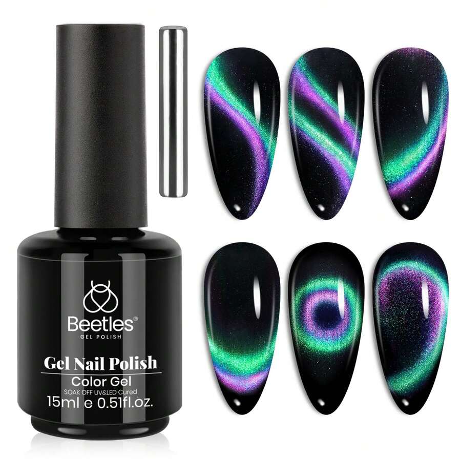Beetles White Gel Nail Polish -1PC 15ml White Spring Colors Gel Polish - Sự trôi dạt của tắc kè hoa-thiên hà - Xem 1