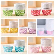 50pcs Cupcake Liners, Grease-Proof Baking Cups, Baking Muffin Cups, Full Grid Pattern Cupcake Paper Cups, Grease-Resistant Baking Cups, Heat-Resistant Cups, Baking Cups Suitable For Baking, Weddings, Birthday Parties - View 10