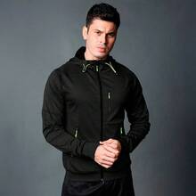 Shendy Vendy Men's Sweatshirt With Sports Hood With Zipper Hoodie - Black and White - View 8