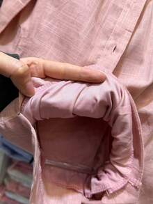 Linen Shirt And Shorts Set (2 Pieces), Lined With Elastic. - 西瓜粉 - 查看 4