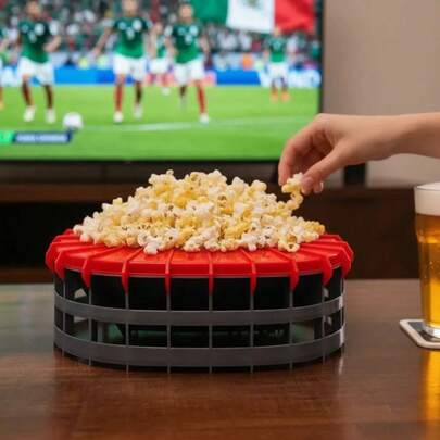 Bowl Recipiente Para Palomitas Diseño Tipo Estadio Con Gran Capacidad Ideal Para Ver Partidos Películas Y Reuniones Con Familia O Amigos Contenedor Divertido Para Botanas Con Compartimento Amplio Estilo Deportivo Perfecto Para Sala De Juegos Cine En Casa O Eventos Temáticos Recipiente Resistente Para Servir Palomitas Papas Dulces O Snacks Diseño Original Inspirado En Estadio Con Detalles Decorativos Ideal Para Amantes Del Futbol Y Momentos De Entretenimiento En Casa Fácil De Limpiar Ligero Y Práctico Para Uso Diario En Fiestas Reuniones Y Noches De Película Con Familia O Amigos