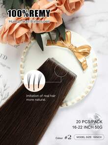 YILITE Skin Weft PU Tape On Hair 4x0.8cm 10PCS 20PCS Tape In Hair Extensions Human Hair Injected Invisible Tape Hair Extensions - S2 - View 2