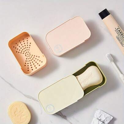 Khay đựng xà phòng du lịch di động có lớp thoát nước, hộp đựng xà phòng du lịch, giá đựng xà phòng, giá để xà phòng chống trượt, thích hợp cho du lịch, ký túc xá, phòng tắm, cắm trại, phòng tập thể dục, khay đựng xà phòng, vật dụng thiết yếu cho ký túc xá.