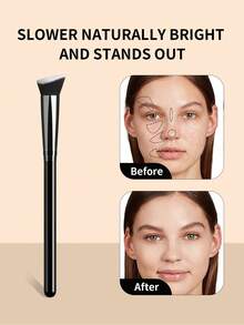 ronshadow 16pcs Professional Dual-Ended Makeup Brush Set, Foundation Contour Concealer + Eye & Brow Detail Brushes, Dual-Fiber Easy Application, Portable Makeup Tools - Multicolor - View 8