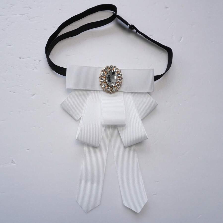 1件休闲梭织领结，适合所有季节 - 白色 - 查看 1