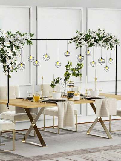 1pc Adjustable Metal Table Topper Stand With Clamps - Versatile Over Table Rod For Hanging Decorations, Ideal For Weddings, Birthdays, Anniversaries, Christmas, Halloween, Thanksgiving - No Power Needed