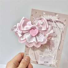 1个可爱女孩芭蕾舞风格蝴蝶结发夹，多功能双马尾丝带发饰 - 彩色 - 查看 9