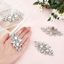 1pc White Crystal Rhinestone Sticker, Multi-Size, Flower Hotfix Rhinestone DIY Clothing, Shoes, Bags, Jewelry Accessories - Multiple Styles - View 6