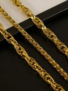 MECYLIFE 1pc Stainless Steel Twisted Chain Bracelet, Jewelry Layering Bracelet For Women, Gold - Yellow Gold - View 4