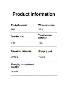 Tai nghe không dây TWS Bluetooth 5.3 mới chính hãng với màn hình LED, âm thanh nổi, điều khiển cảm ứng, khử tiếng ồn, tương thích với điện thoại thông minh. - Xem 6