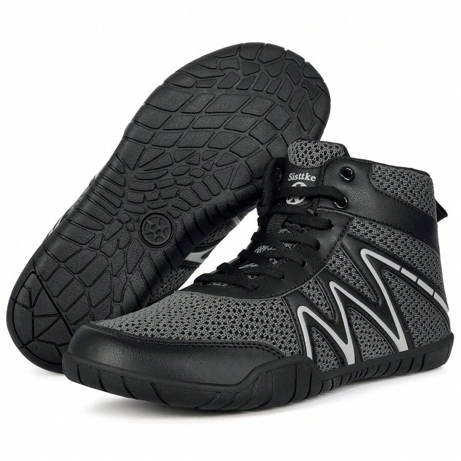 Wrestling Shoes Mens Boxing Shoe Fitness Sneakers Zero Drop Sole - Dark Grey - View 1