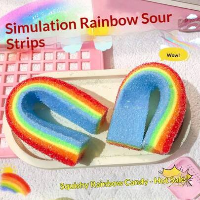 Rainbow Squeeze Toy, Colorful Stress Relief Toy, Soft & Squishy Candy-Like Texture, Rainbow Bars - Birthday Gift, Christmas Gift, Easter Gift, Perfect Gift, Gift, New Arrival Bestseller, New Hot Selling Item - Handpainted With Minor Imperfections