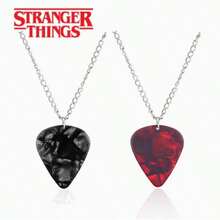 1件：环绕吉他桨形项链，心形红宝石吊坠，学生礼物，小礼物 - 彩色 - 查看 1