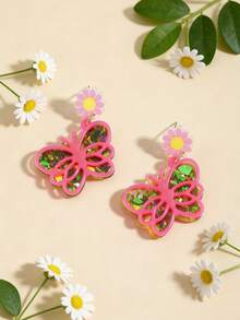 一对时尚女士耳环，饰有闪亮亮片，适合日常佩戴、度假，是母亲节、毕业典礼、情人节、生日的理想礼物。 - 彩色 - 查看 8