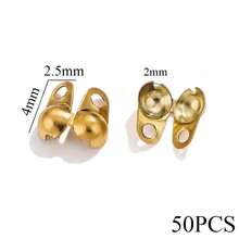 50 chiếc đầu nối kẹp bằng thép không gỉ với kẹp định vị trái/phải, thích hợp để tự làm vòng cổ, vòng tay và phụ kiện trang sức. - Nhiều màu - Xem 6