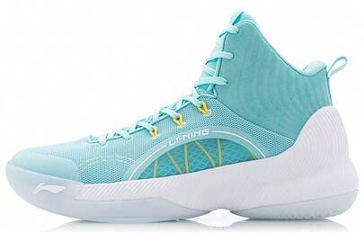 LINING YuShuai TD Synthetic Leather Slip Resistant Abrasion Resistant Mid Top Basketball Shoes Men's Pure Blue Pure Blue