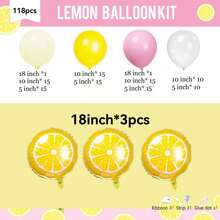 118pcs Lemon Theme Balloon Arch Kit, Includes Light Yellow And Pearl White Balloons, Suitable For 1st Birthday Party, Summer Theme Party, Bridal Shower, Gender Reveal, Baby Shower, Bachelorette Party, Wedding And Sweet Party Decoration - View 6
