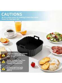 Bộ 1/2 chiếc, Thảm nướng silicon dùng cho nồi chiên không dầu, Thảm hấp silicon chịu nhiệt cao dùng trong gia đình, Khuôn nướng - Xem 9