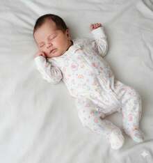 : Baby Girl Long-Sleeved , Pajamas, Zipper Closure, Ribbed Knit, 100% Cotton - Rượu sâm banh - Xem 1