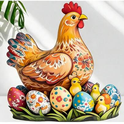 Colorful Highland Cow Statue - Bohemian Style Wooden 2D Printed Rainbow Bull, Vibrant Farm Animal Decor For Living Room, Bedroom, Office - Ideal Gift For Animal Lovers (8x6.7 Inch), Cow Decor