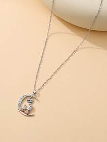 Elegante collar con colgante de luna creciente, collar minimalista personalizado, adecuado como regalo del Día de la Madre para mujeres - luna - Ver 2