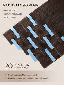 YILITE Skin Weft PU Tape On Hair 4x0.8cm 10PCS 20PCS Tape In Hair Extensions Human Hair Injected Invisible Tape Hair Extensions - S2 - View 3