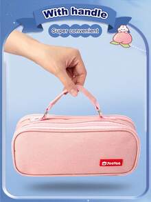 1 pieza Estuche para lápices de gran capacidad, bolsa portátil con cremallera para bolígrafos, bolsa de almacenamiento de papelería minimalista, adecuada para estudiantes, uso escolar y de oficina, esencial de vuelta a la escuela, útiles escolares, estuche para lápices, mochila - Una pieza - Ver 4