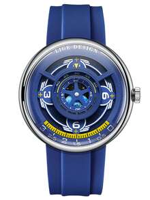 LIGE New Fashion High-End Luxury Men's Quartz Watch, Starry Hollow Dial, Waterproof Design, Men's Casual Watch - Silver - View 14
