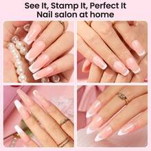 Beetles Nail Stamp Silicone French Tip Nail Stamp Kit With Replacement Stamper Heads & Scrapers, Soft Silicone Printing Tool For DIY Home Salon Nail Art, Gifts For Girls - Gel tạo hình 15ml - Xem 3