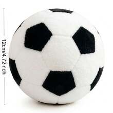 This Cute Mini Plush Football Is Soft And Fluffy, With A Black And White Patchwork Design. - Multicolor - View 14