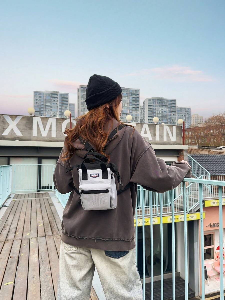 男女通用背包 时尚单肩包 旅行手机包 多功能休闲运动斜挎包 - 彩色 - 查看 1