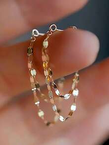 1 Pair Women's Cubic Zirconia Inlaid Teardrop Earrings, Suitable As Gifts For Occasions Like Valentine's Day, Wedding, Mother's Day - 黃金-1 - 查看 6