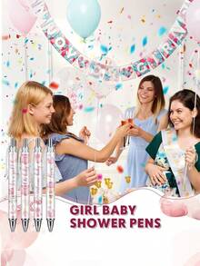 12pcs Washable Neutral Pens With Black Ink, Suitable For Students And Office Use, Gifts For Baby Shower Party - Ohbaby Pink Pen - View 6