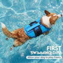 1pc Adjustable High Buoyancy Dog Life Jacket With Reflective Strips, Durable Pet Flotation Device For Swimming And Boating, Lightweight For Small/Medium/Large Dogs - Blue - View 8