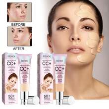 Crema CC reparadora facial : cobertura natural, resistente al agua, de larga duración, hidratante, reparadora e iluminadora para una piel radiante. - Tono de piel medio - Ver 2