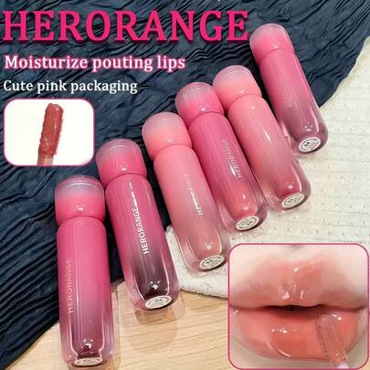 6 Colores Brillo de Labios Hidratante Brillante, Textura Suave, Hidratación Duradera, No Pegajoso, No Transfiere, Aspecto Natural, Fácil Aplicación, Tinte de Labios Líquido de Alto Brillo Cosméticos, Artículo para Niñas, Adecuado para Todos los Tonos de Piel, Uso Diario, Fácil para Principiantes, Estudiante, Regalo de Vacaciones, HERORANGE