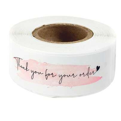 125pcs/Roll Pink "Thank You" Stickers, Gift Wrapping Decoration, Birthday Wedding Gift Labels, Envelope Seals, 3inch Thank You Sticker Labels