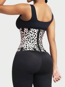 1pc Women's Waist Trainer, High Compression Waist Cincher, Abdominal Shaper, 3-Layer Wrap-Around Corset, Classic Everyday Wear - Đen và trắng - Xem 6