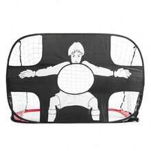 2 In 1 Football Goal Posts For Kids Foldable Football Net Pop Up Goal Target Net - Black - View 3